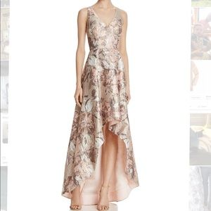 Aidan Mattox Sleeveless Jacquard High Low Gown